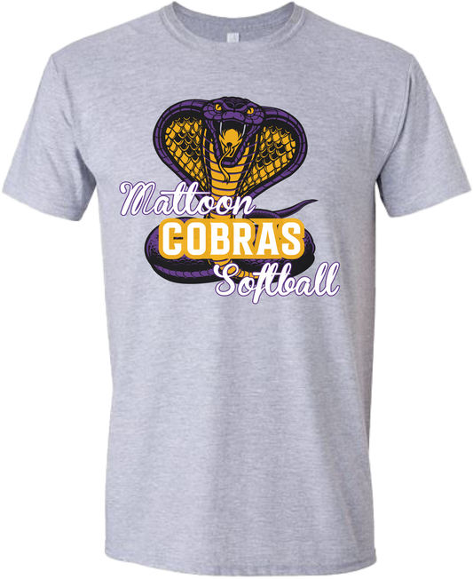 Big Cobra GRAY Softball Tshirt